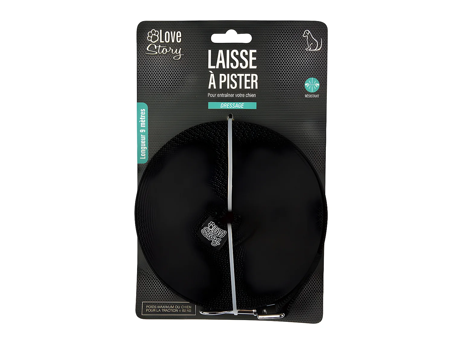 Laisse pour Chien "A Pister" 9m Noir