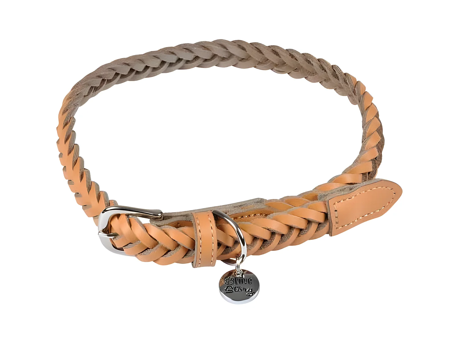 Collier pour Chien Réglable "Tressé" 45-65cm Naturel