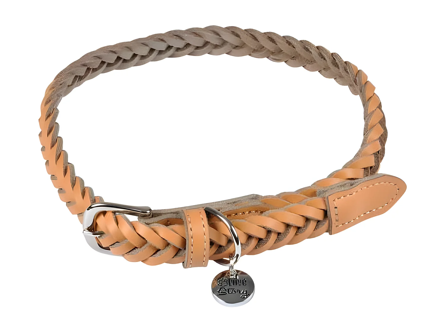 Collier pour Chien Réglable "Tressé" 45-65cm Naturel