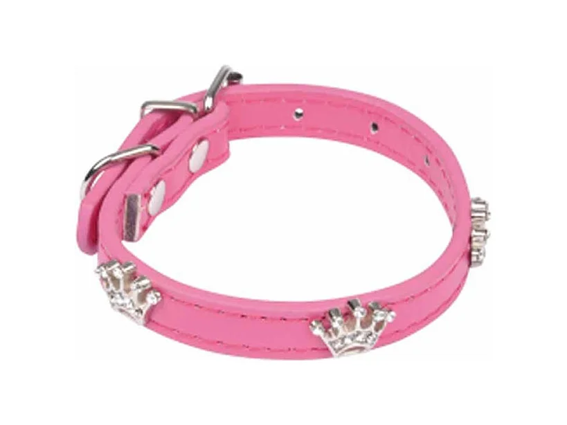 Collier Fantaisie pour Chien "Couronnes" 30cm Fuchsia