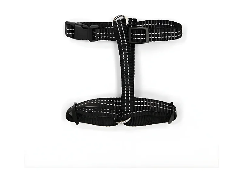 Harnais pour Chien "Coutures Réfléchissantes" 70cm Noir