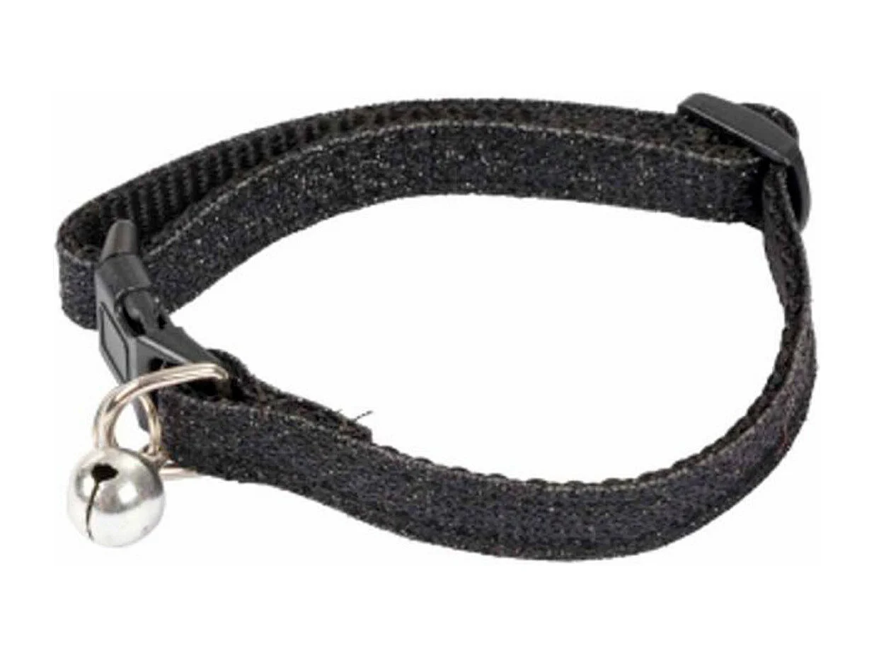 Collier pour Chat avec Grelot "Glitter" 30cm Noir
