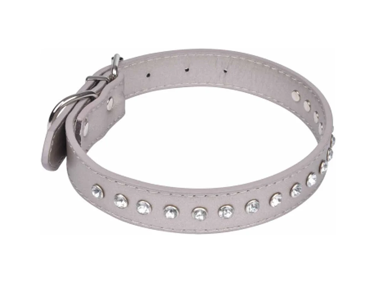 Collier Fantaisie pour Chien "Strass" 55cm Gris
