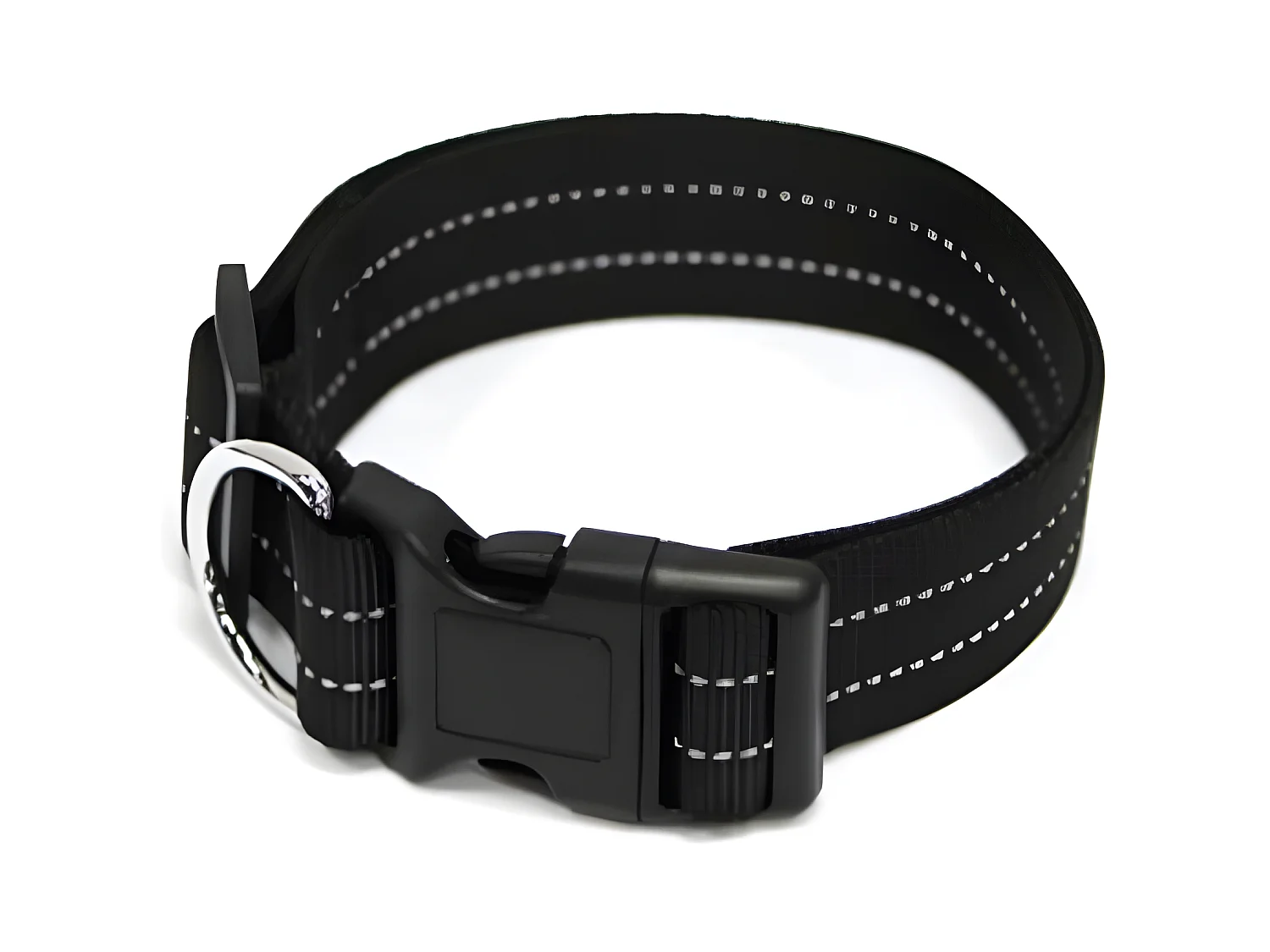 Collier Réglable "Coutures Réfléchissantes" 70cm Noir