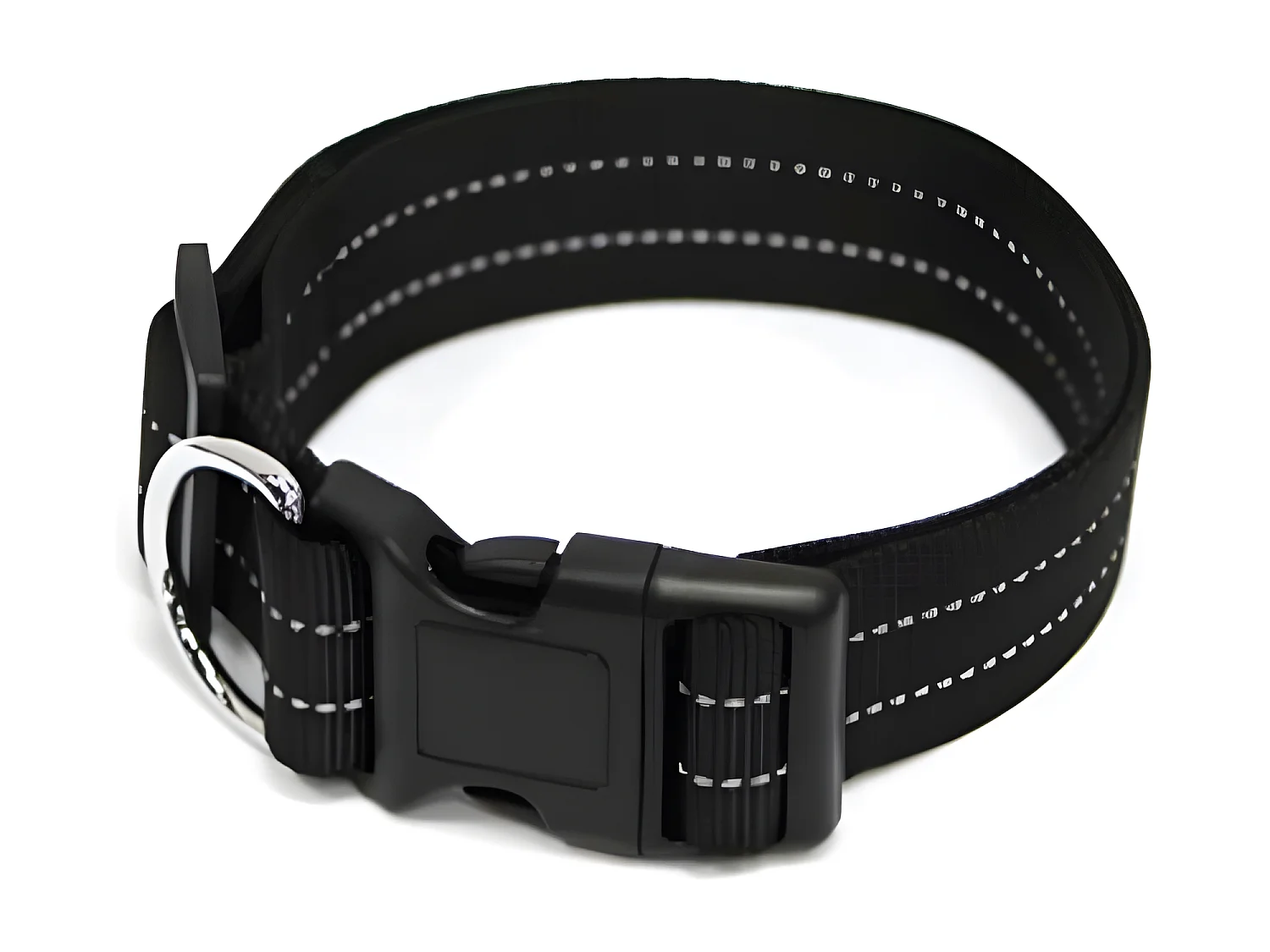 Collier Réglable "Coutures Réfléchissantes" 70cm Noir