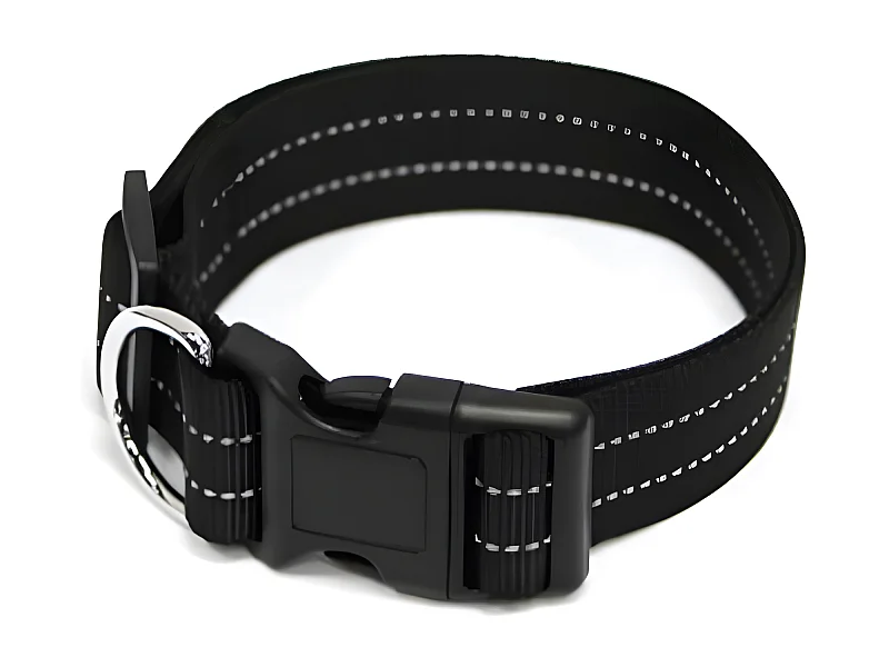 Collier Réglable "Coutures Réfléchissantes" 70cm Noir