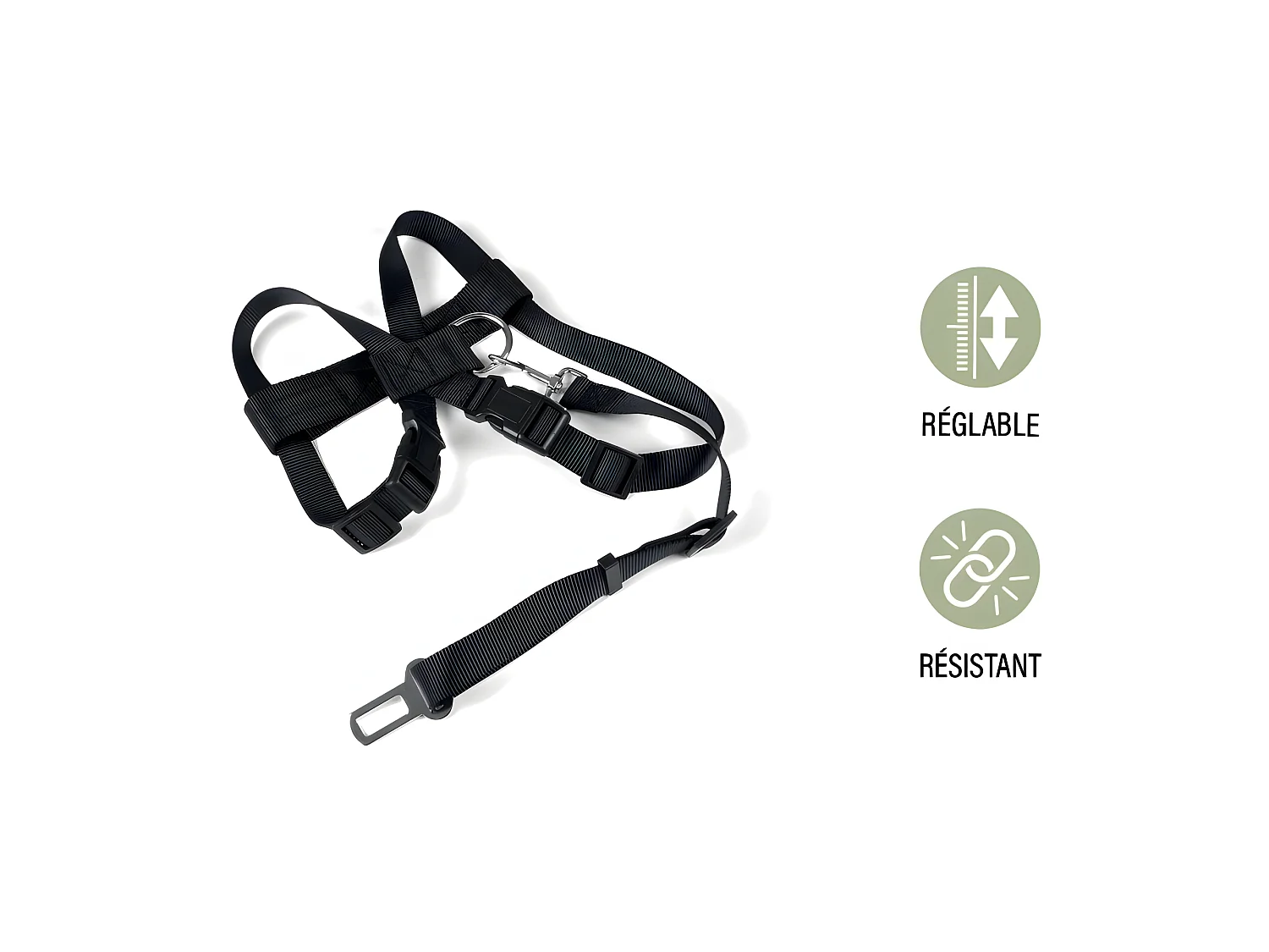 Harnais de Sécurité pour Animaux "Voiture" 70cm Noir