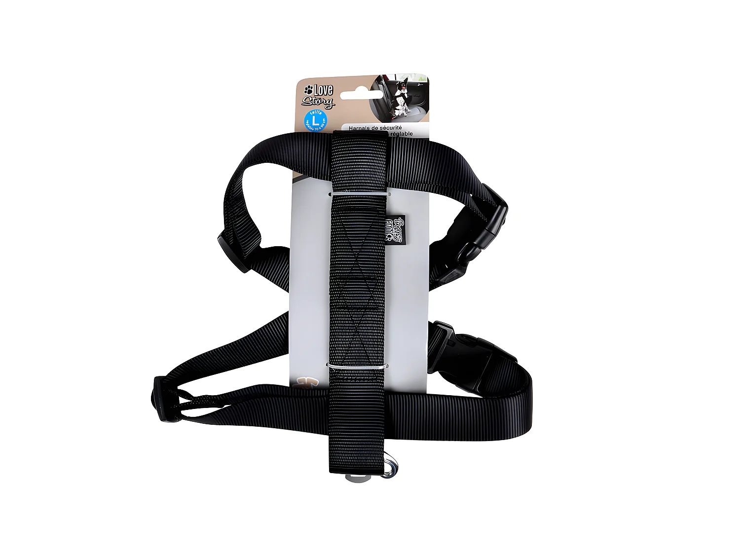 Harnais de Sécurité pour Animaux "Voiture" 90cm Noir