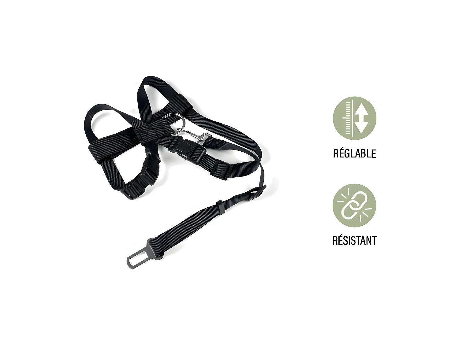 Harnais de Sécurité pour Animaux "Voiture" 90cm Noir