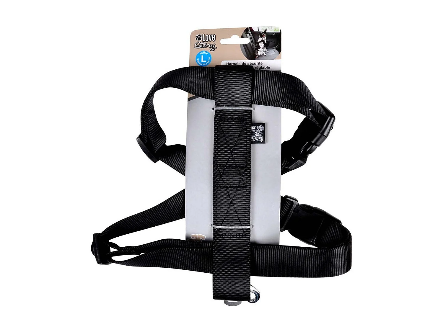 Harnais de Sécurité pour Animaux "Voiture" 90cm Noir