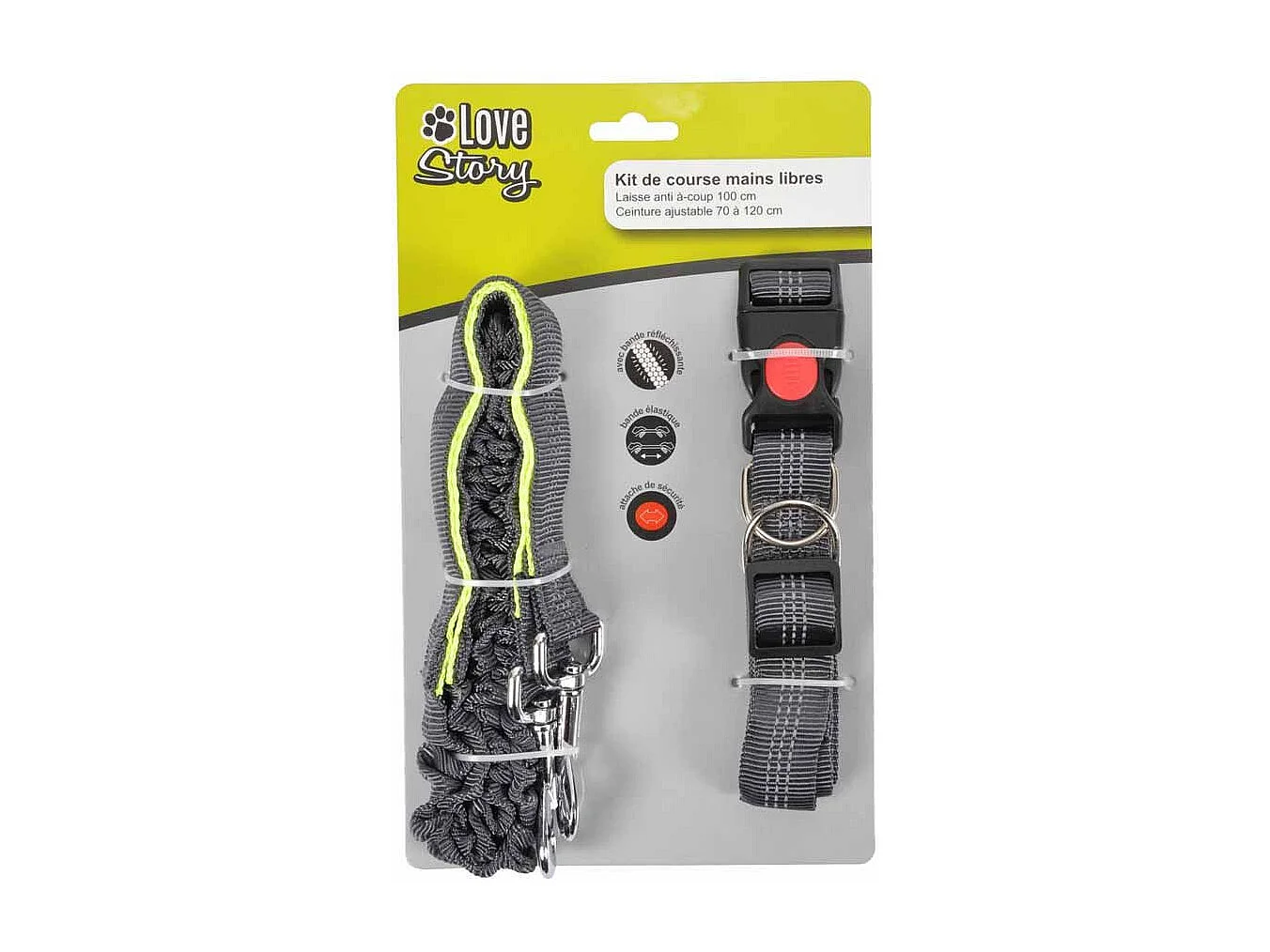 Kit Running pour Chien "Réfléchissant" 120cm Gris