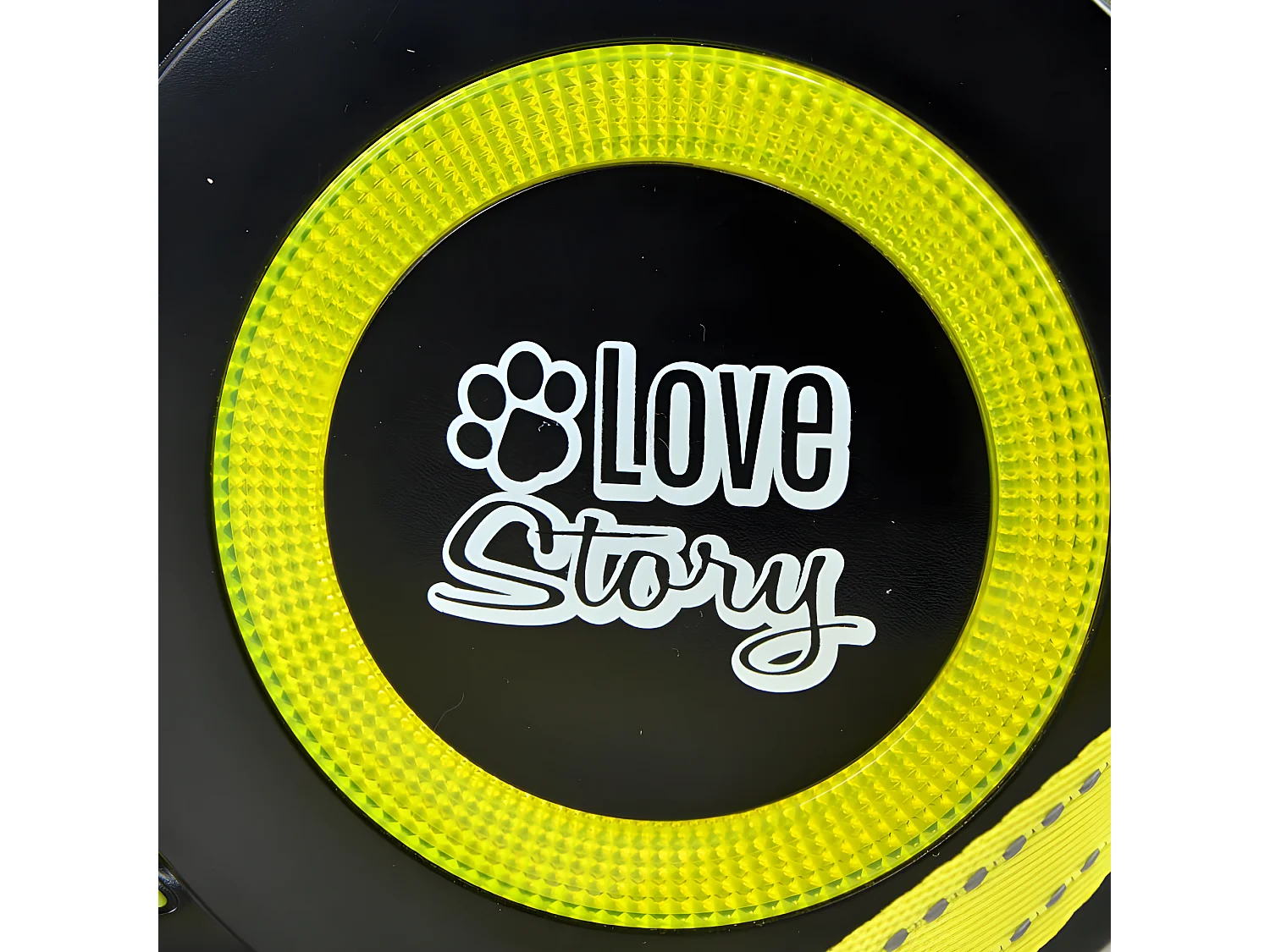 Laisse Rétractable Chien "Réfléchissant" 16cm Jaune