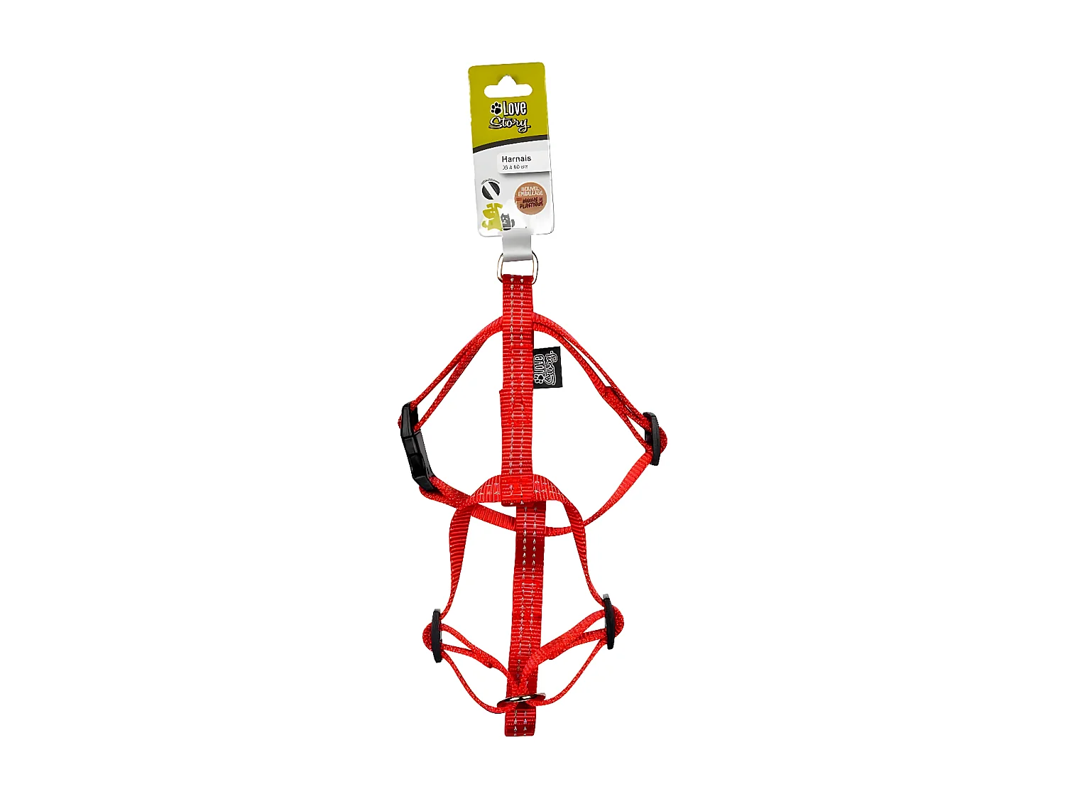 Harnais pour Chien "Coutures Réfléchissantes" 50cm Rouge