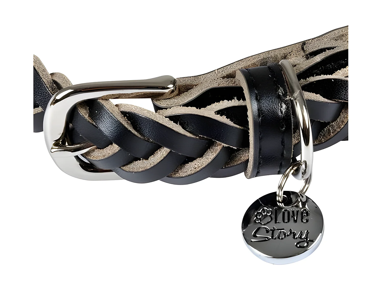 Collier pour Chien Réglable "Tressé" 50-70cm Noir