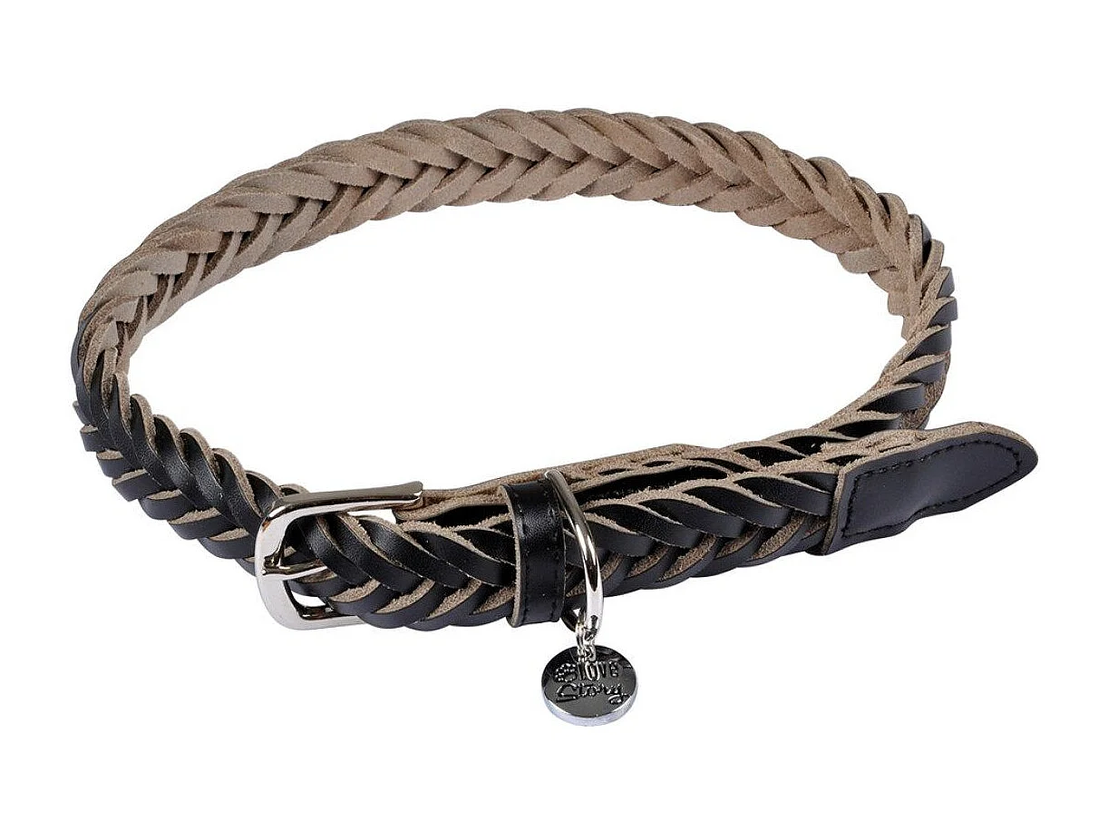 Collier pour Chien Réglable "Tressé" 50-70cm Noir