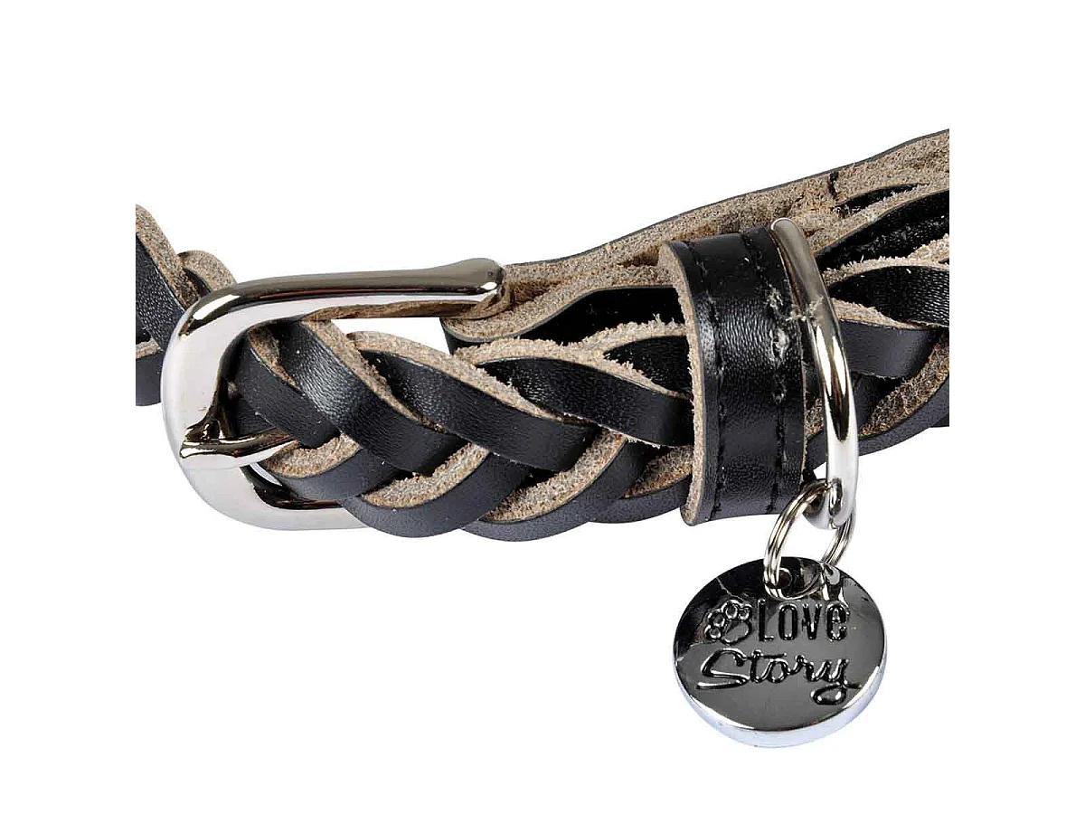 Collier pour Chien Réglable "Tressé" 50-70cm Noir