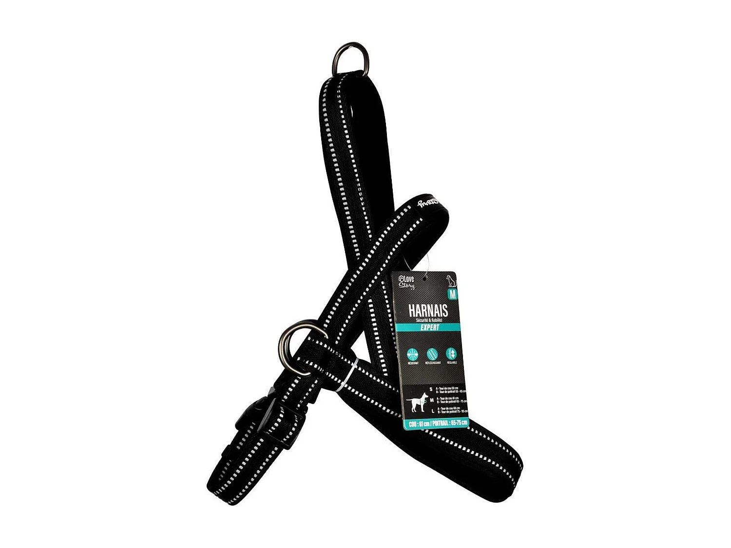 Harnais Norvégien "Expert Réglable" 75cm Noir