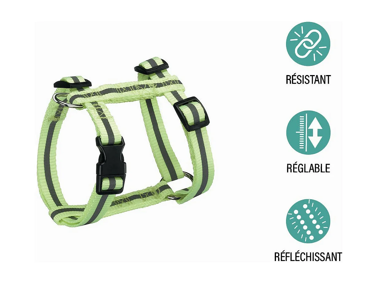 Harnais Réglable Réfléchissant "Essentiel" 35-50cm Jaune