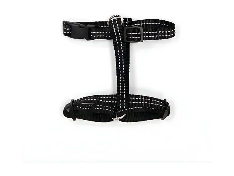 Harnais pour Chien "Coutures Réfléchissantes" 50cm Noir