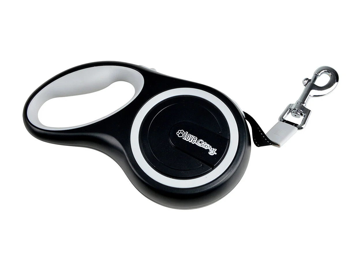 Laisse Rétractable Chien "Résistante" 16cm Blanc