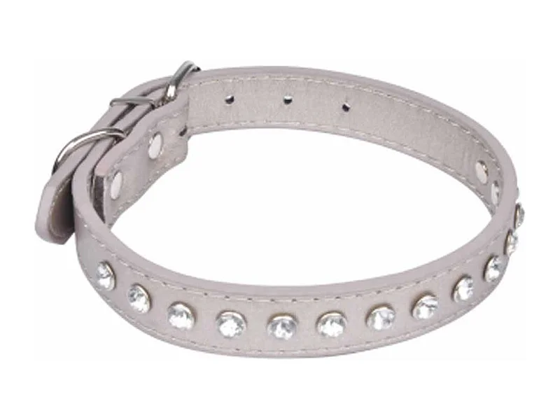 Collier Fantaisie pour Chien "Strass" 45cm Gris