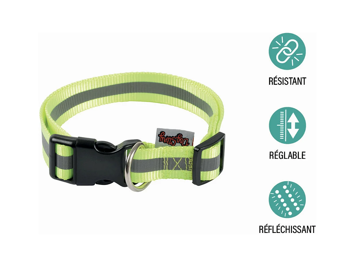 Collier Pour Chien "Bande Réfléchissante" 65cm Jaune