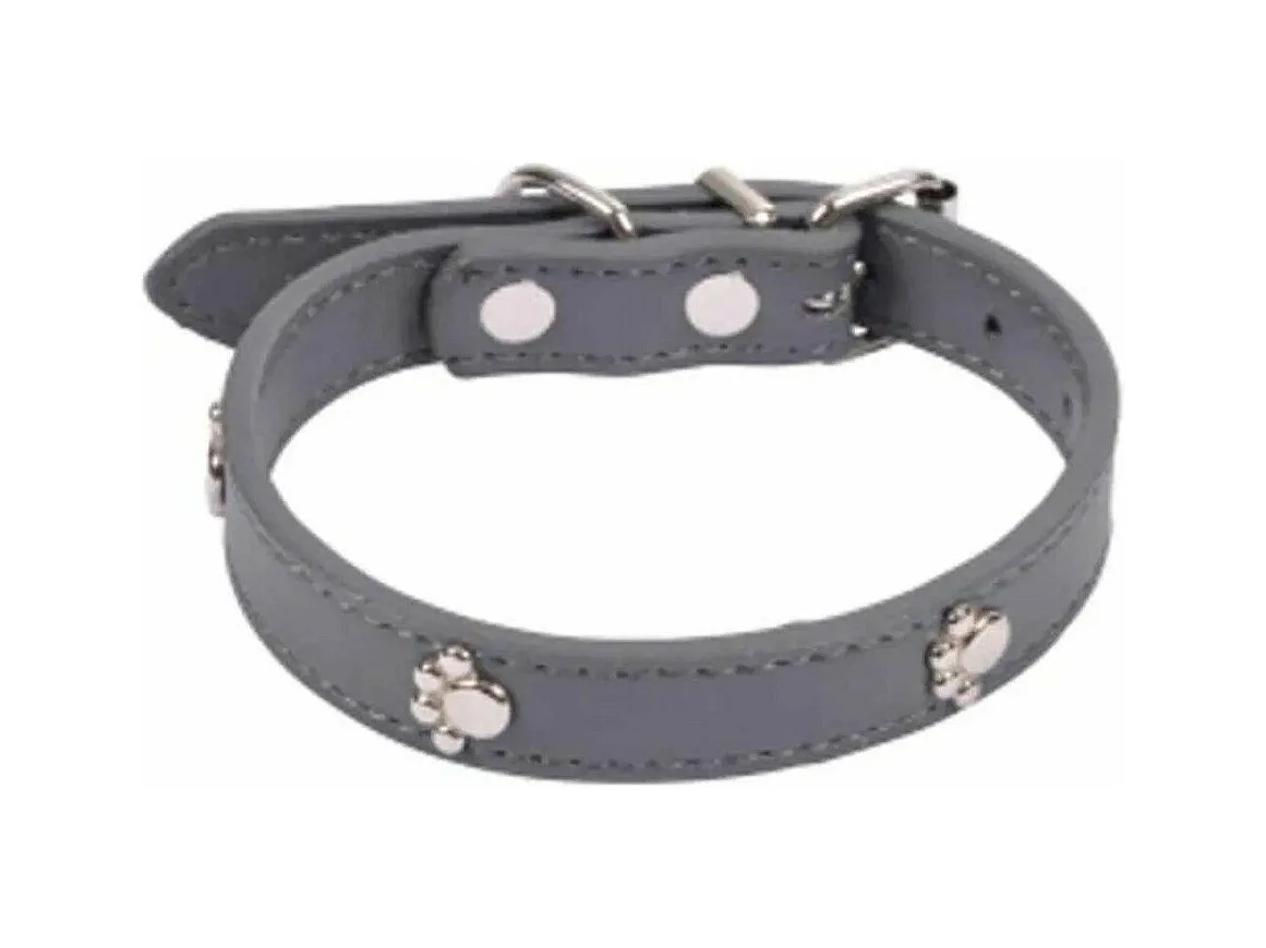 Collier Fantaisie pour Chien "Pattes" 35cm Anthracite