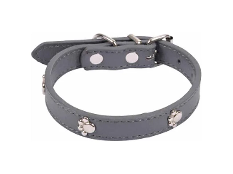 Collier Fantaisie pour Chien "Pattes" 35cm Anthracite