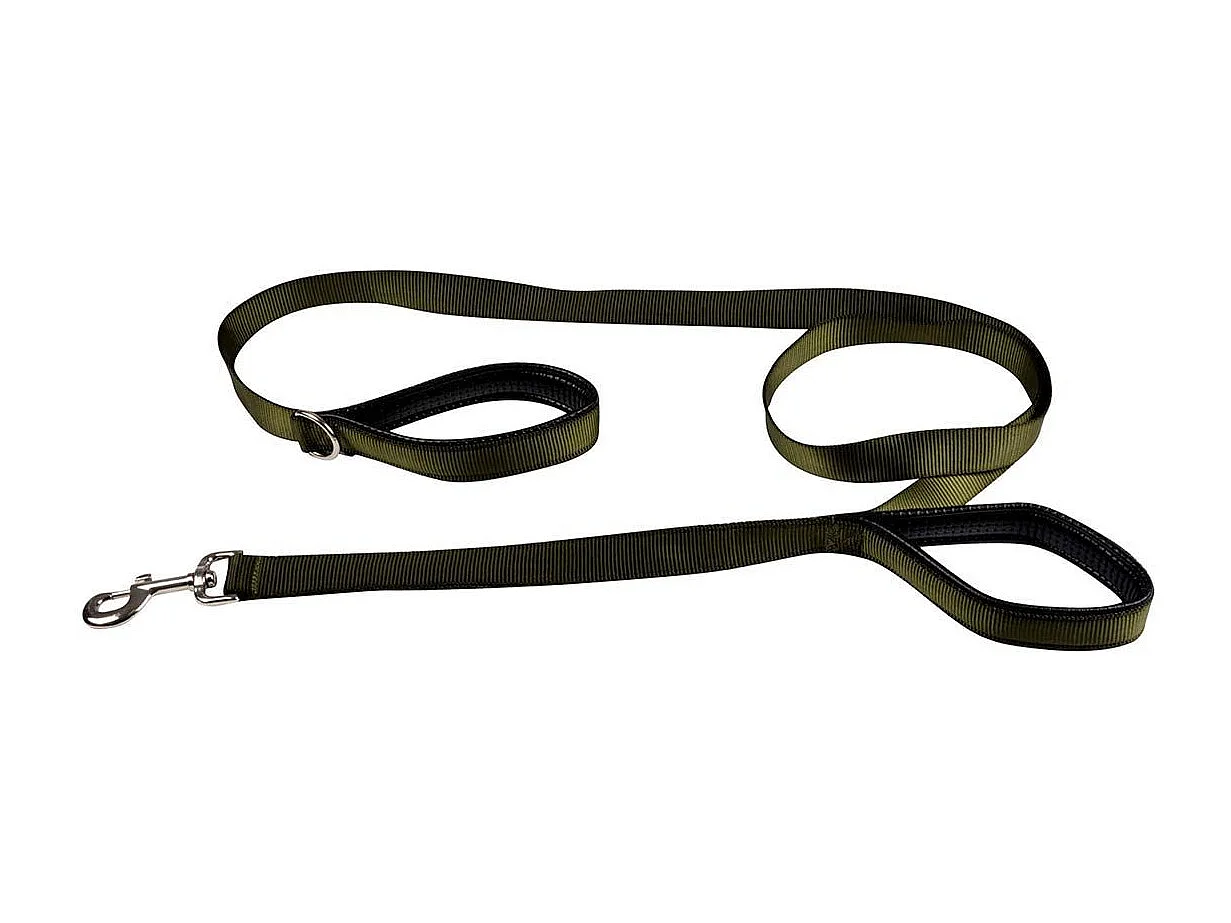 Laisse de Dressage "Double Poignées" 250cm Kaki