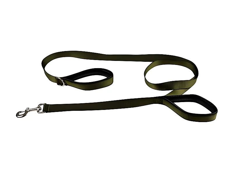 Laisse de Dressage "Double Poignées" 250cm Kaki