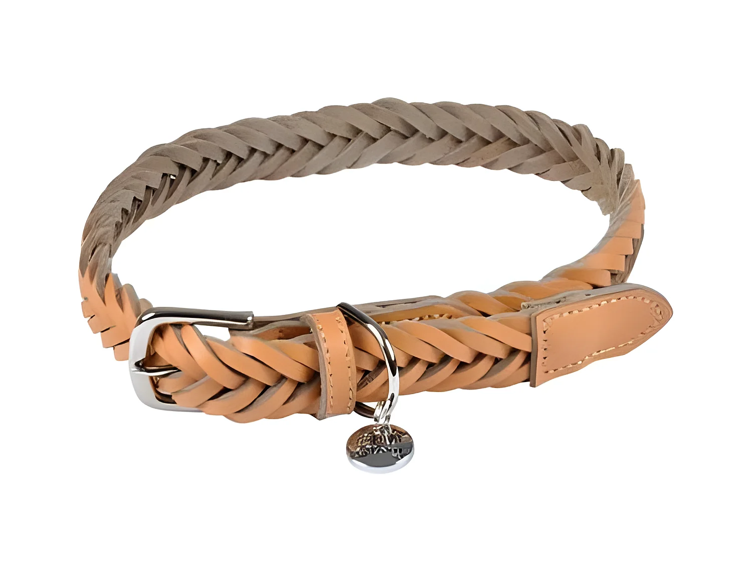 Collier pour Chien Réglable "Tressé" 50-70cm Naturel