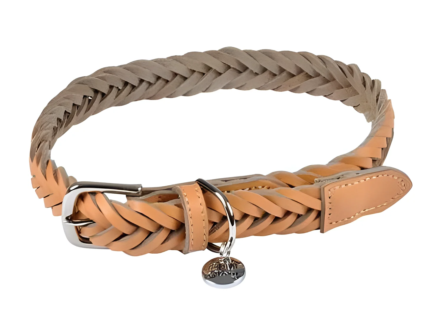 Collier pour Chien Réglable "Tressé" 50-70cm Naturel