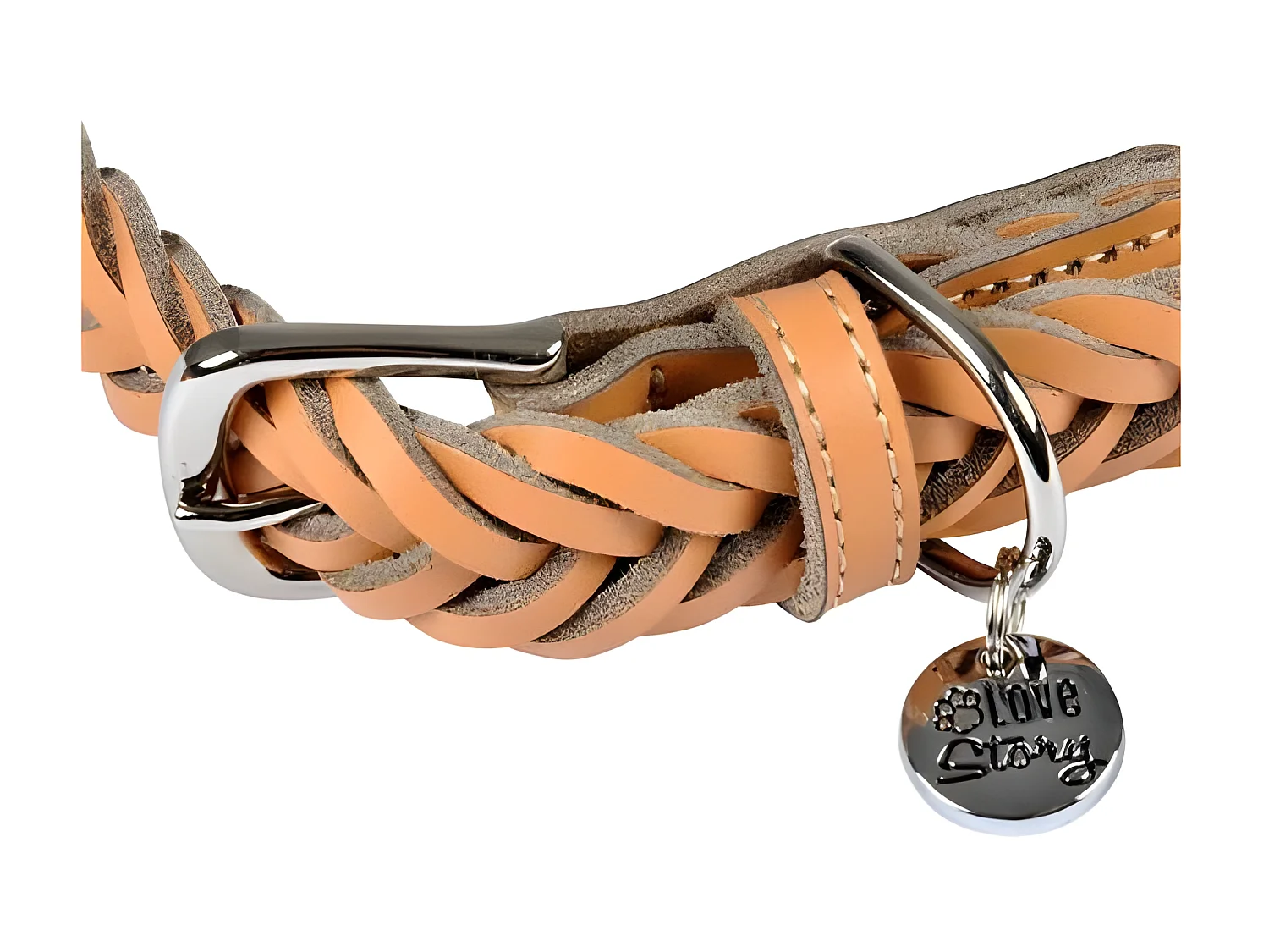 Collier pour Chien Réglable "Tressé" 50-70cm Naturel