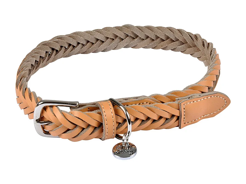 Collier pour Chien Réglable "Tressé" 50-70cm Naturel