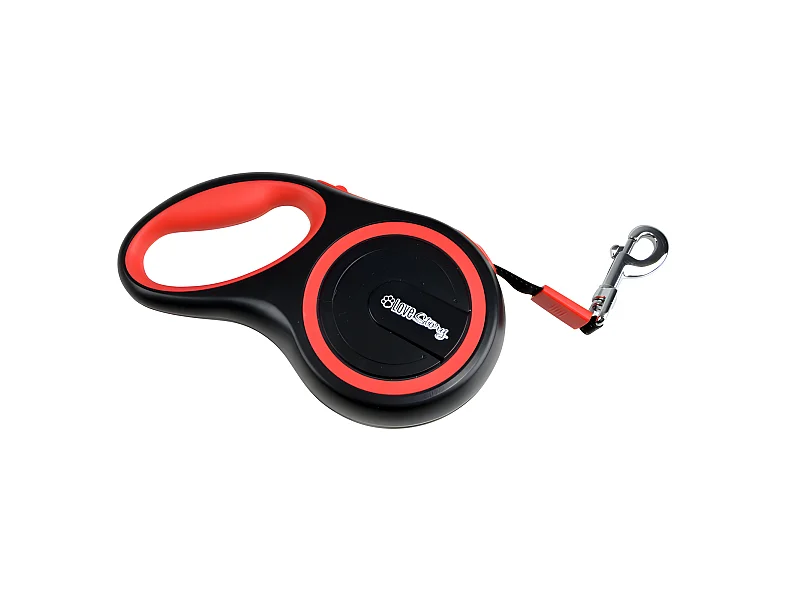 Laisse Rétractable Chien "Résistante" 17cm Rouge