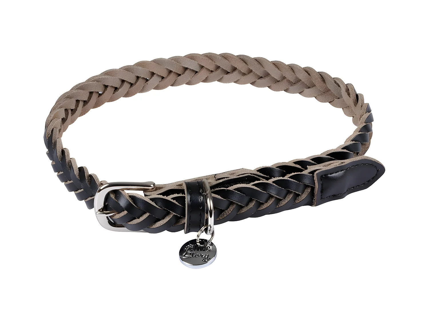 Collier pour Chien Réglable "Tressé" 45-65cm Noir