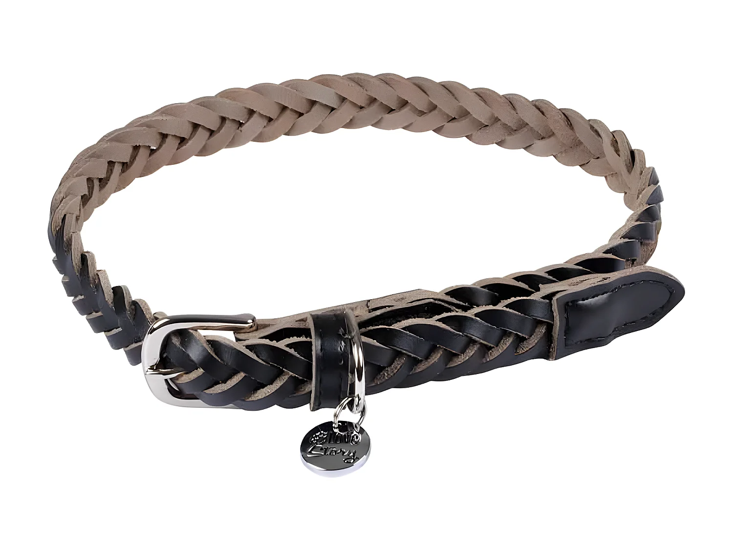 Collier pour Chien Réglable "Tressé" 45-65cm Noir