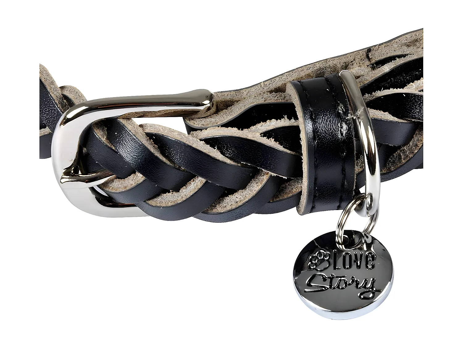 Collier pour Chien Réglable "Tressé" 45-65cm Noir