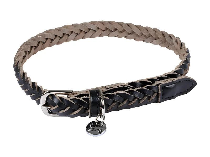 Collier pour Chien Réglable "Tressé" 45-65cm Noir