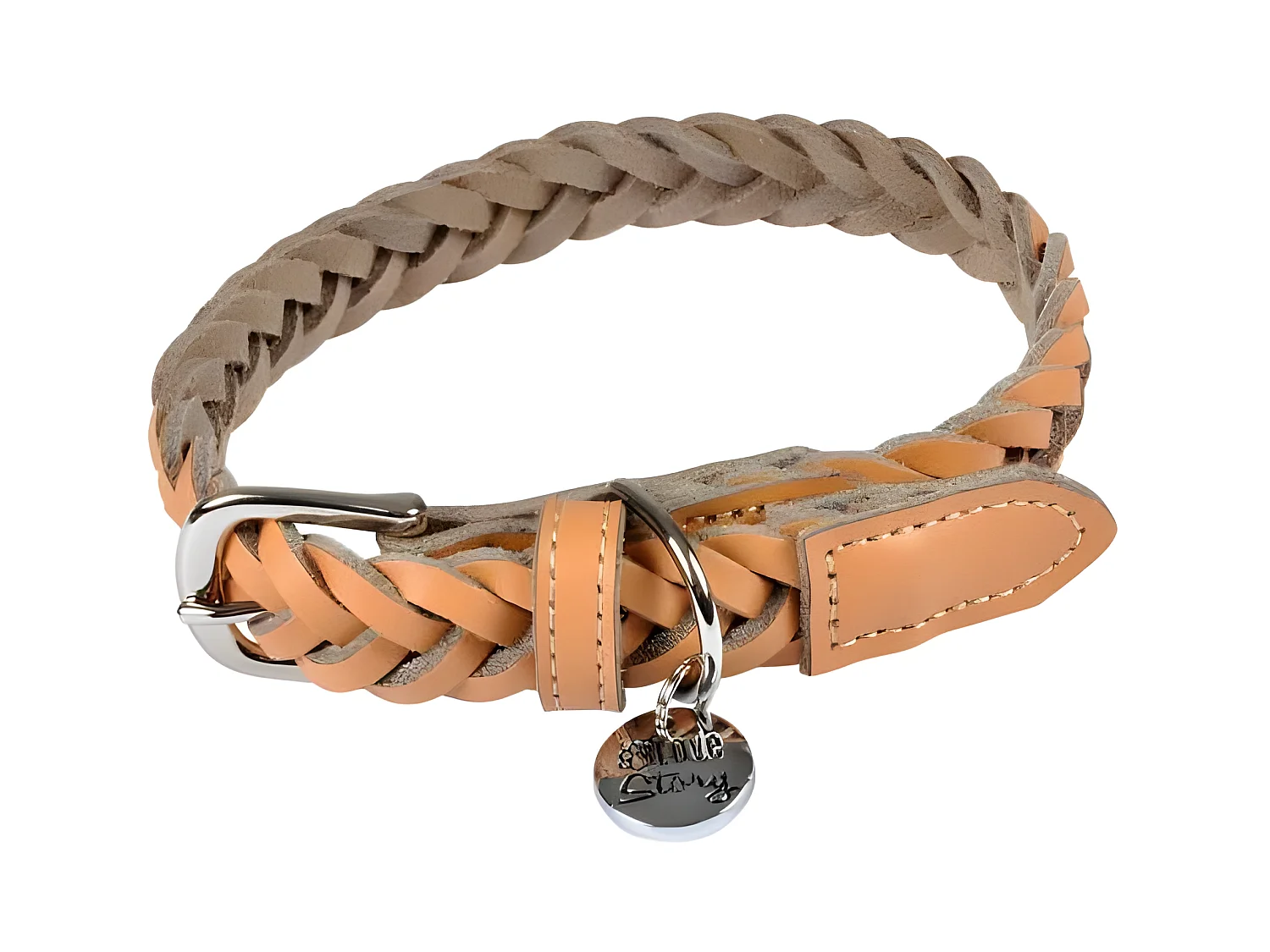 Collier pour Chien Réglable "Tressé" 30-45cm Naturel