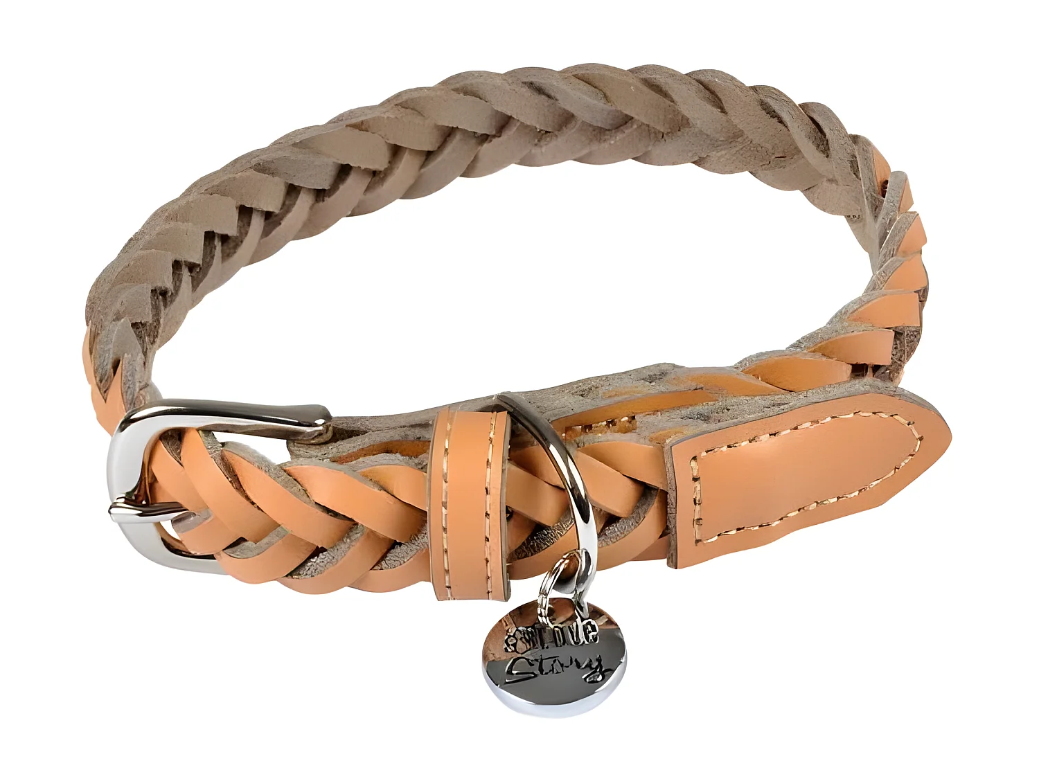 Collier pour Chien Réglable "Tressé" 30-45cm Naturel