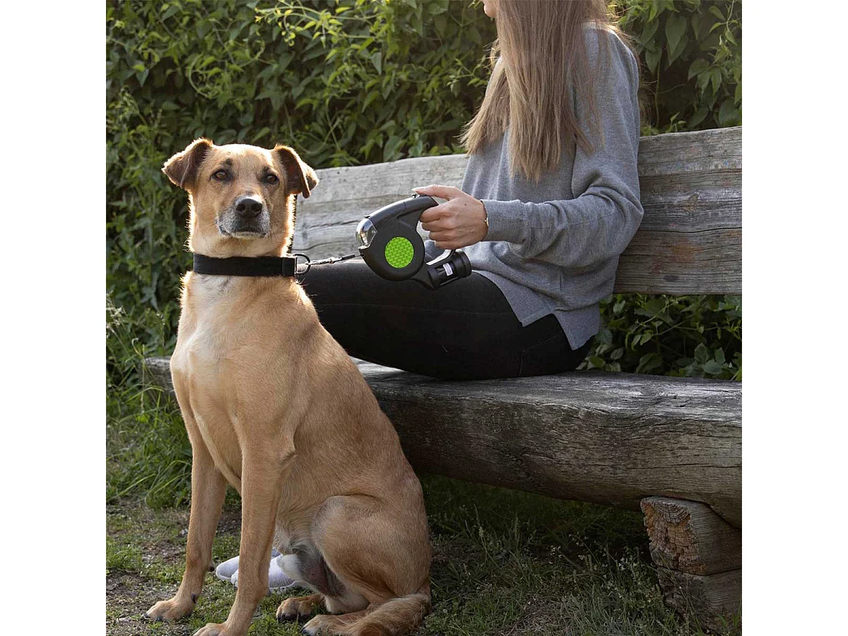 Laisse Automatique pour Chien "3 en 1" 5m Noir