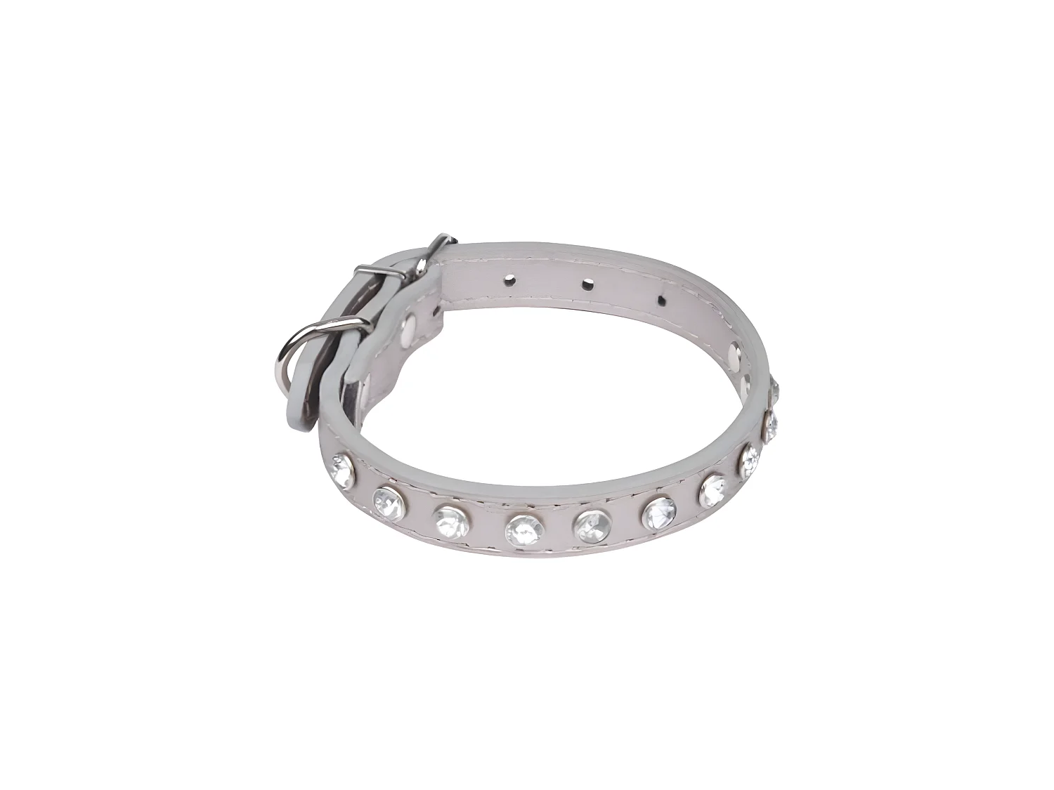 Collier Fantaisie pour Chien "Strass" 35cm Gris