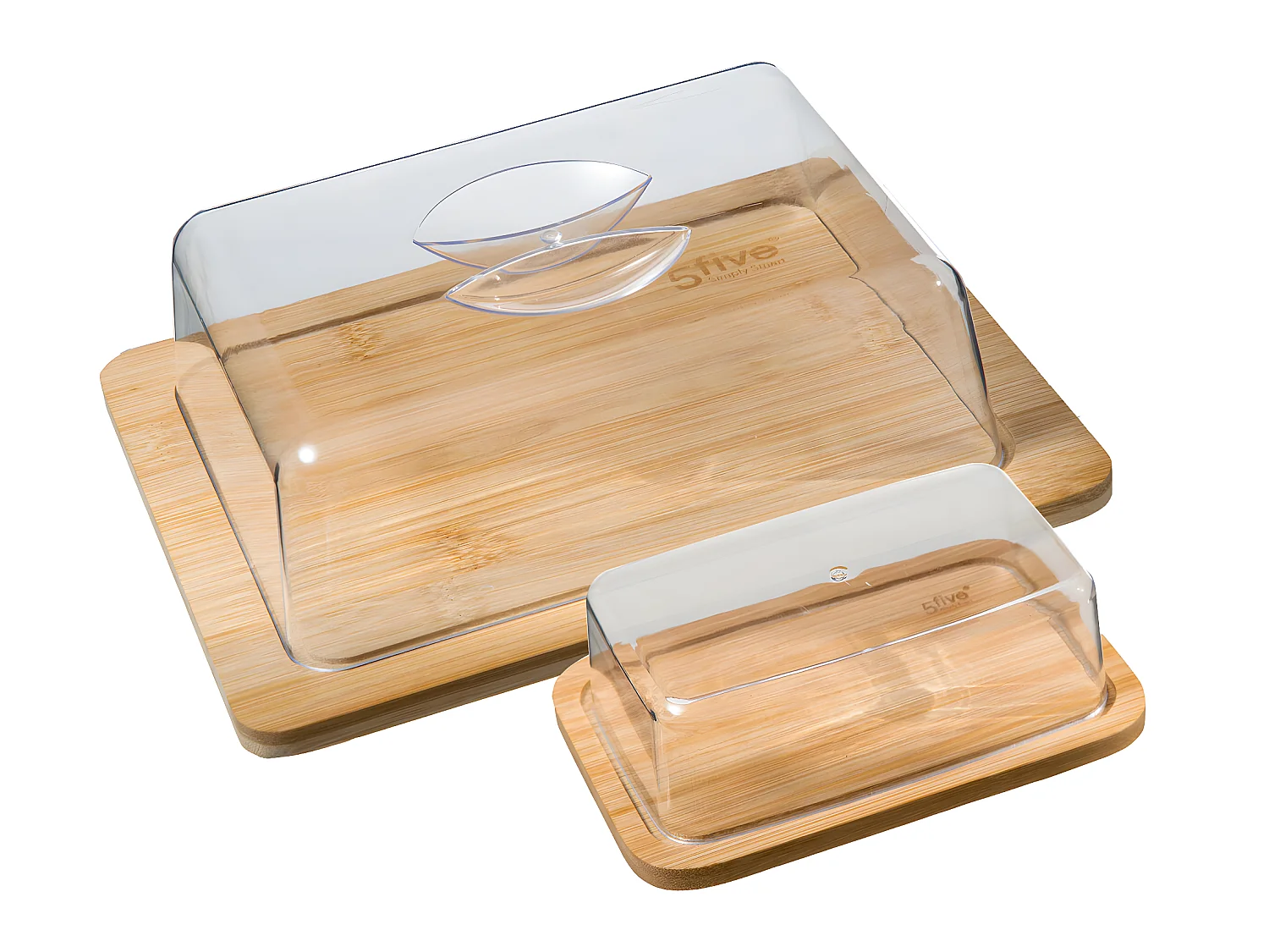 Boîte à Fromage & Beurrier "Bambou" 24cm Naturel