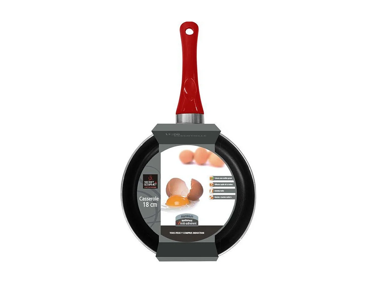 Casserole en Alumunium "Essentielle" 18cm Rouge