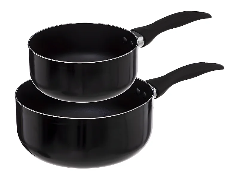 Lot de 2 Casseroles "Aluminium" 20cm Noir