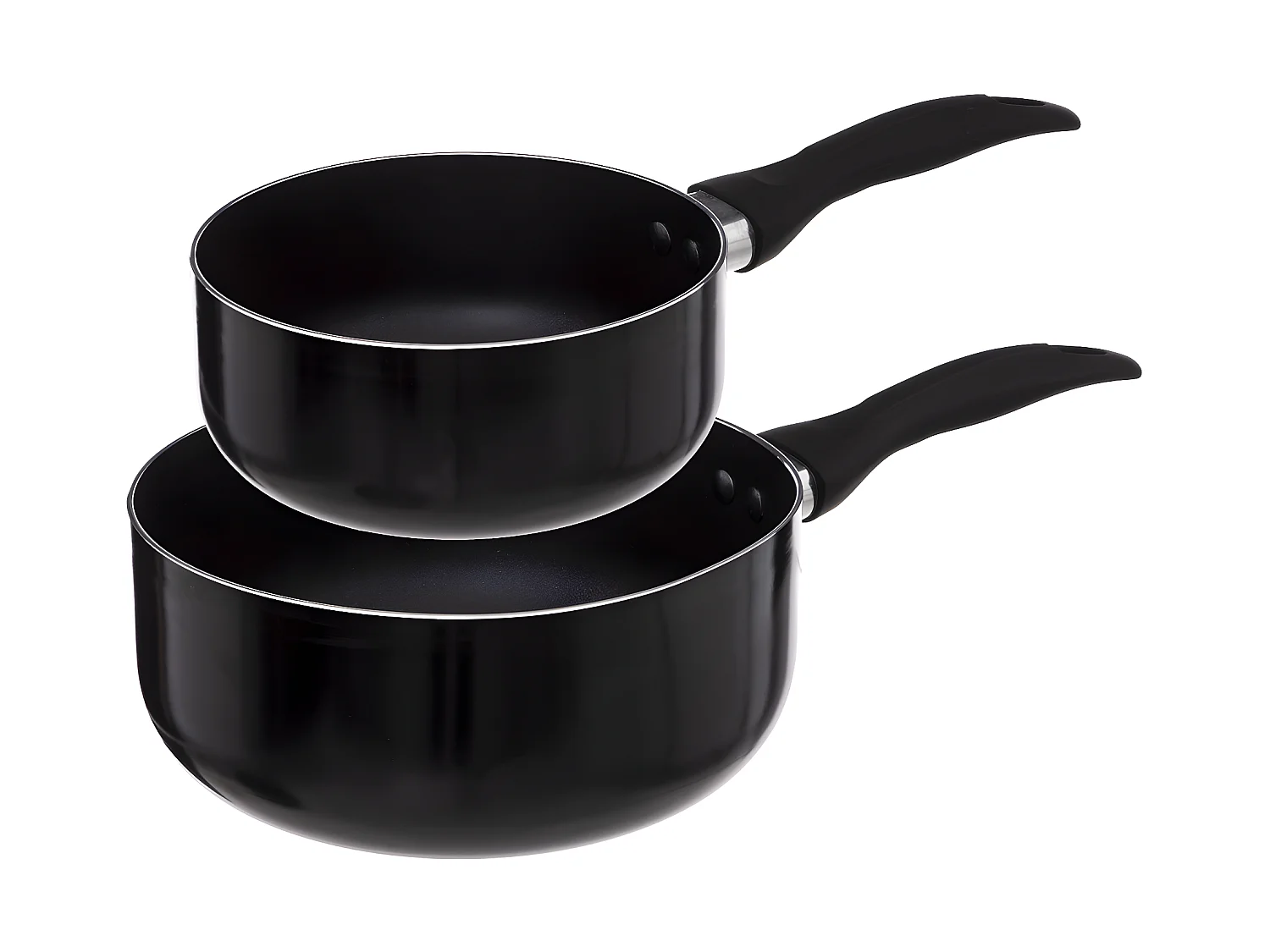 Lot de 2 Casseroles "Aluminium" 20cm Noir