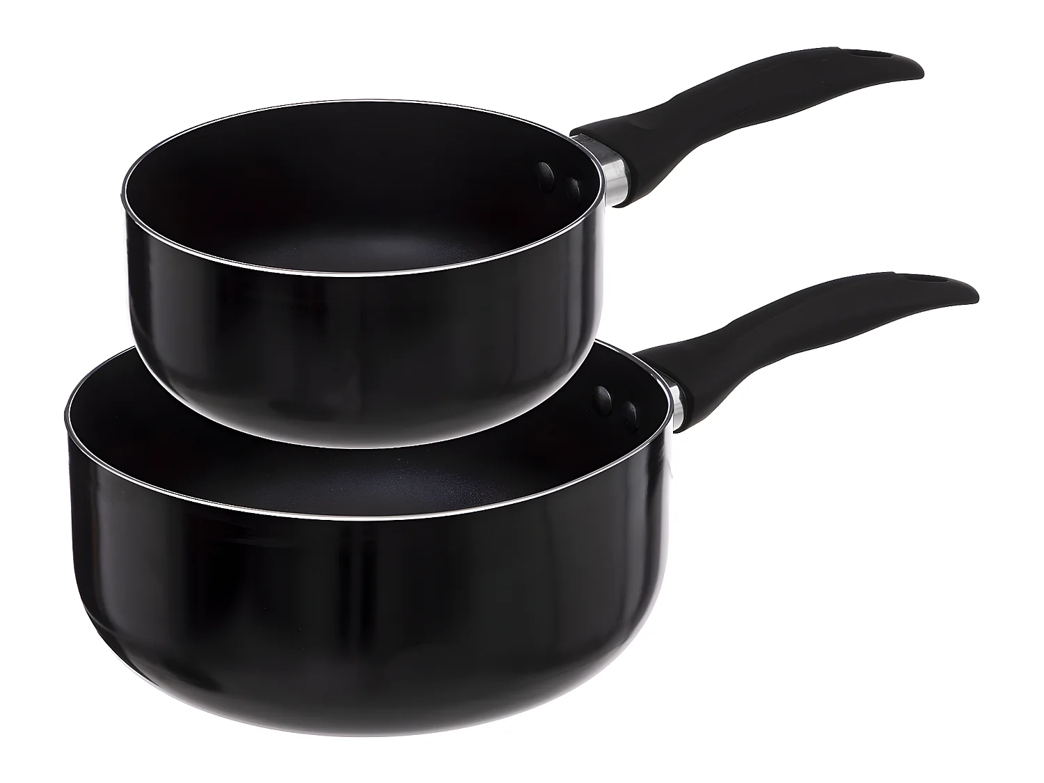 Lot de 2 Casseroles "Aluminium" 20cm Noir