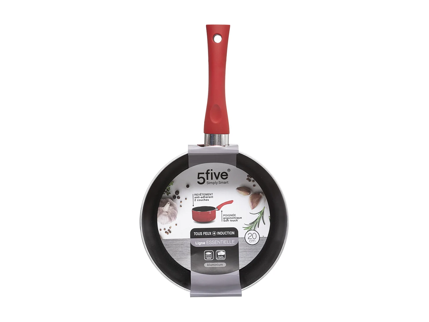 Casserole en Aluminium "Essentielle" 20cm Rouge