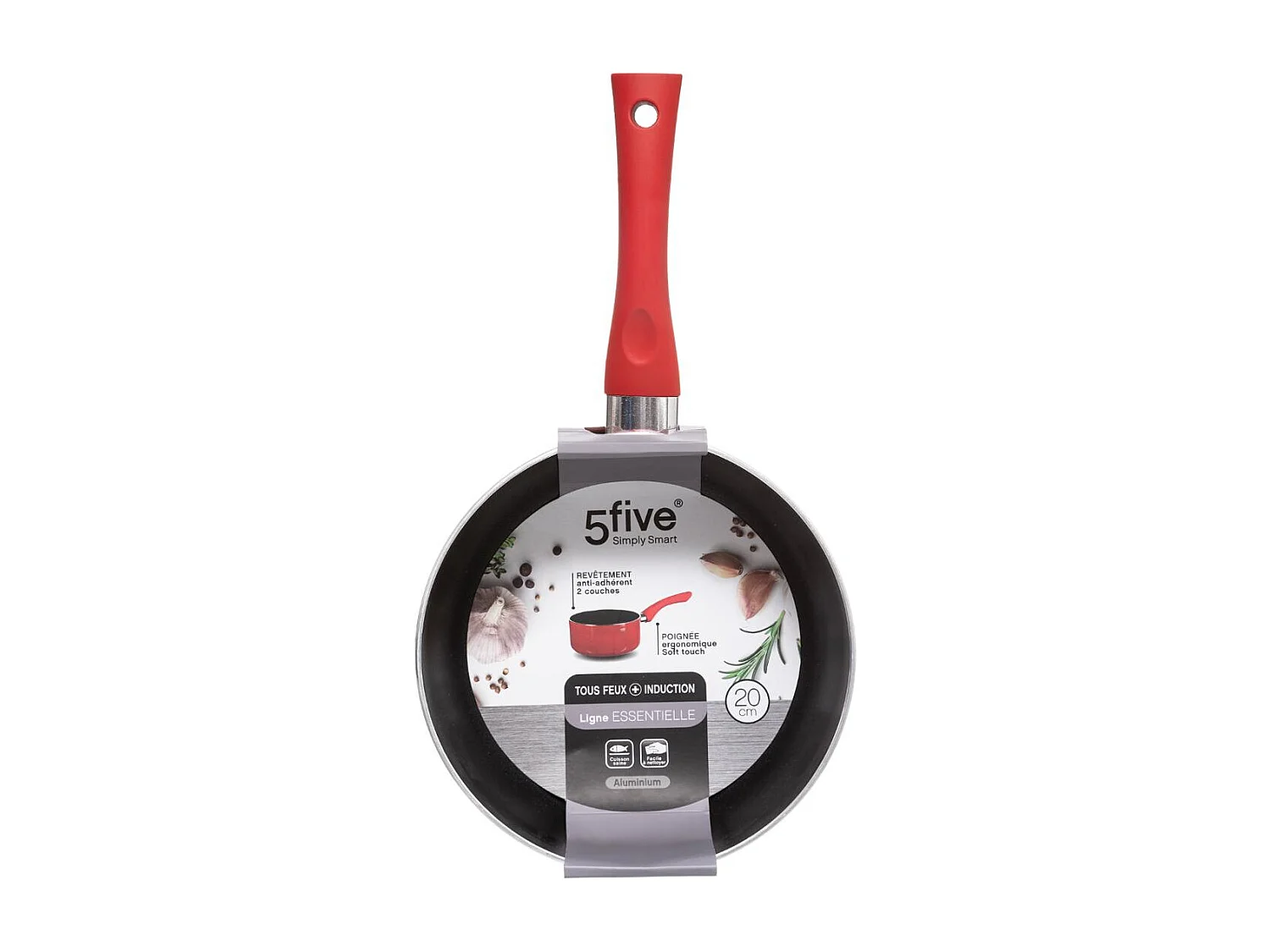 Casserole en Aluminium "Essentielle" 20cm Rouge